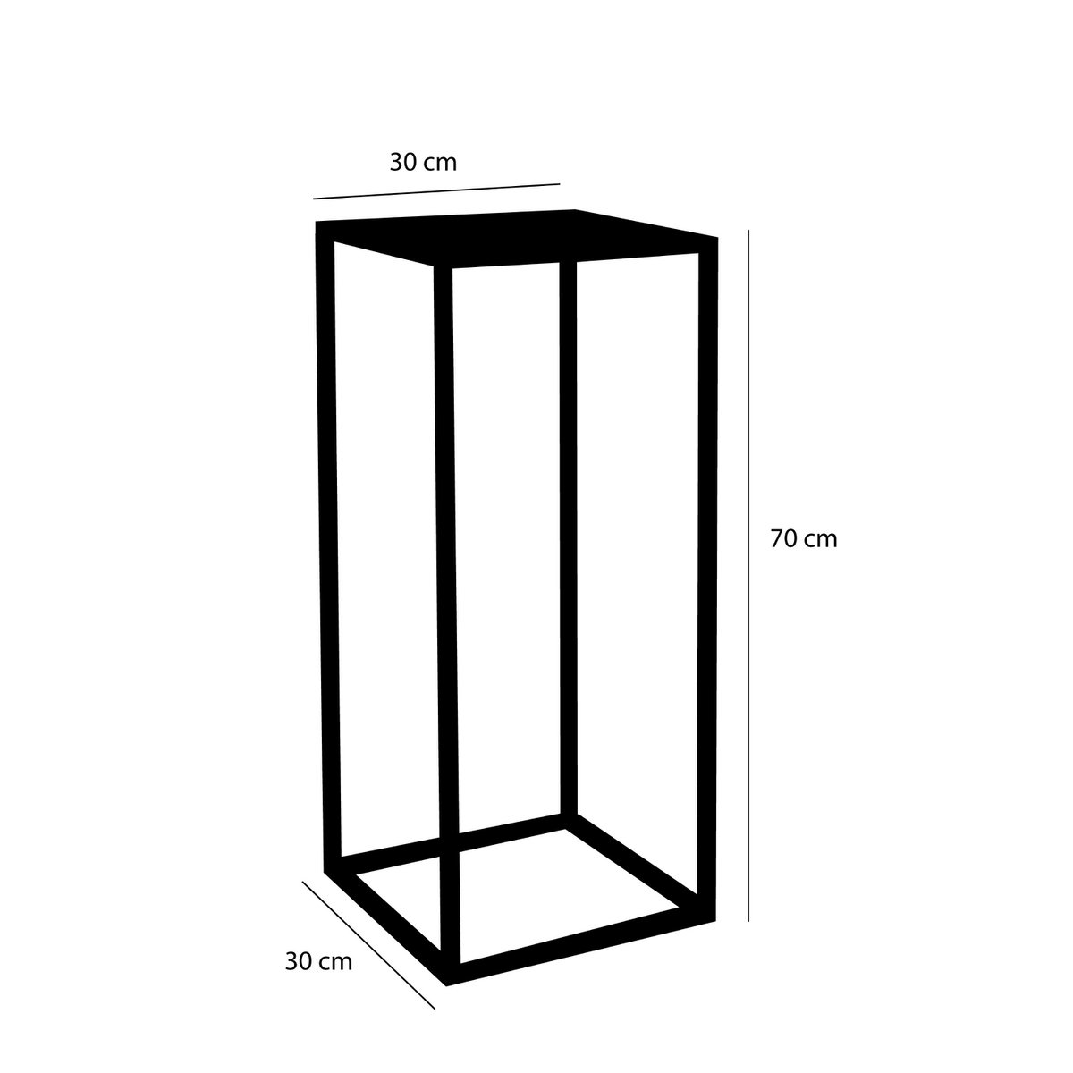 Goa Bijzettafel - Set van 2 - L30 x B30 x H70 cm - Metaal - Zwart