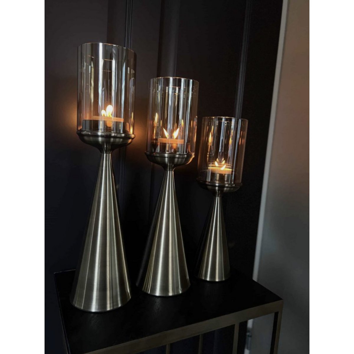 KANDELAAR | GLAS | GOUD L Hoog-50CM